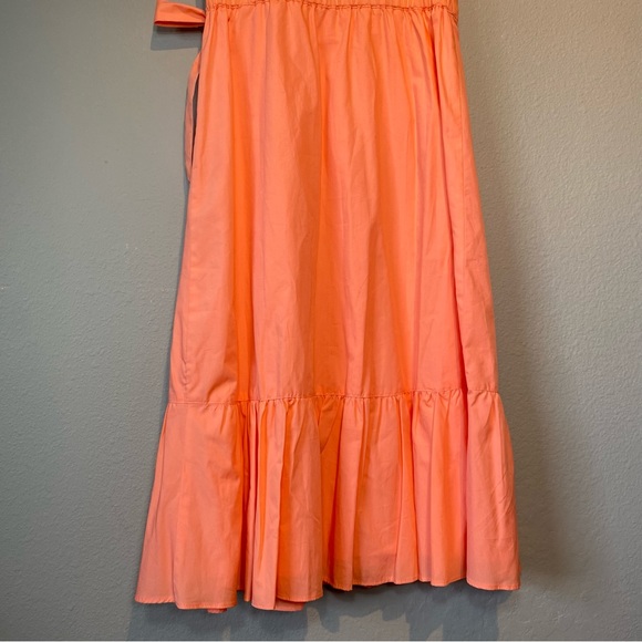 NWT Talbots Petite Coral V-Neck Poplin Functional Wrap Midi Dress Size 2P Preppy - Picture 8 of 16